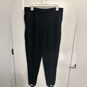 St. John Santana Knit Black Stirrup Pants in Black